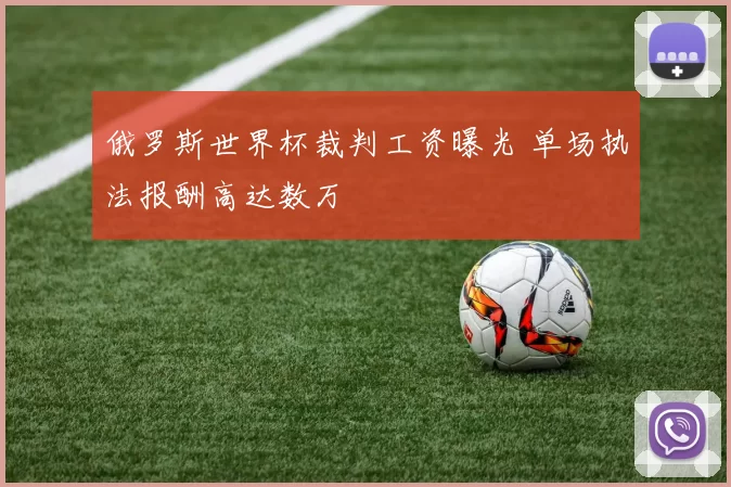 俄罗斯世界杯裁判工资曝光 单场执法报酬高达数万